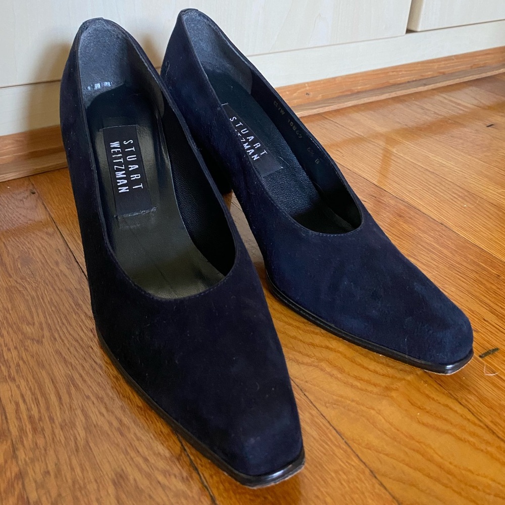 Stuart Weitzman Navy Blue Suede Pumps Size 6.5